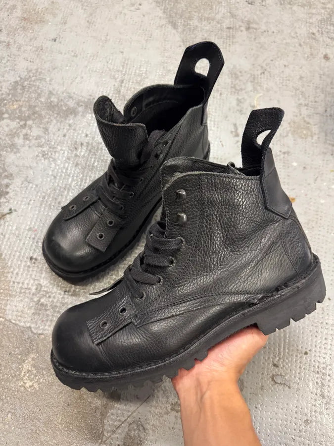 Diesel Style Lab Black Leather Boots woJdNmK 2