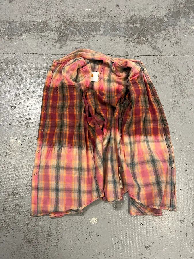 Diesel Summer Bleached Effect Western Checked Pink Shirt KGfgITy 10