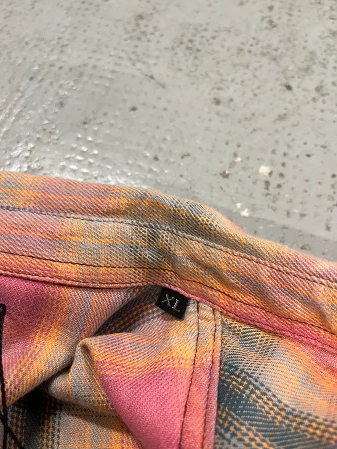 Diesel Summer Bleached Effect Western Checked Pink Shirt KGfgITy 12