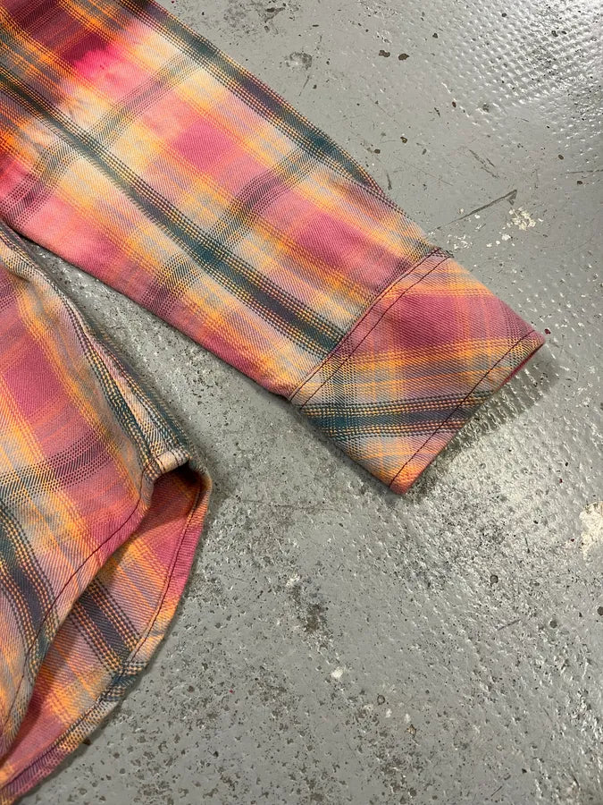 Diesel Summer Bleached Effect Western Checked Pink Shirt KGfgITy 4