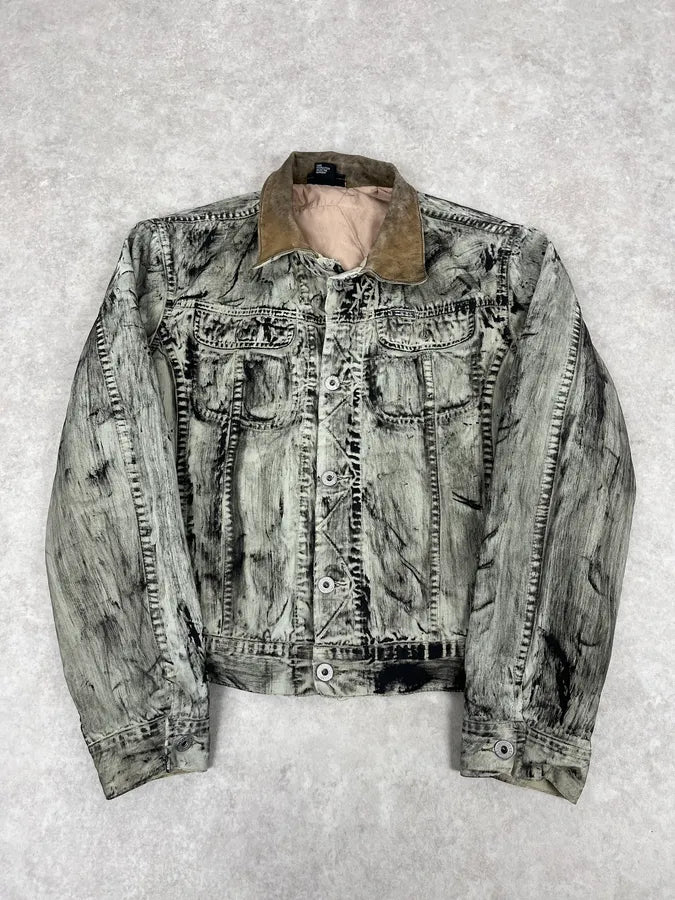 Diesel Trompe L’oeil Distressed Effect Grey Jacket mfrGkpV 0