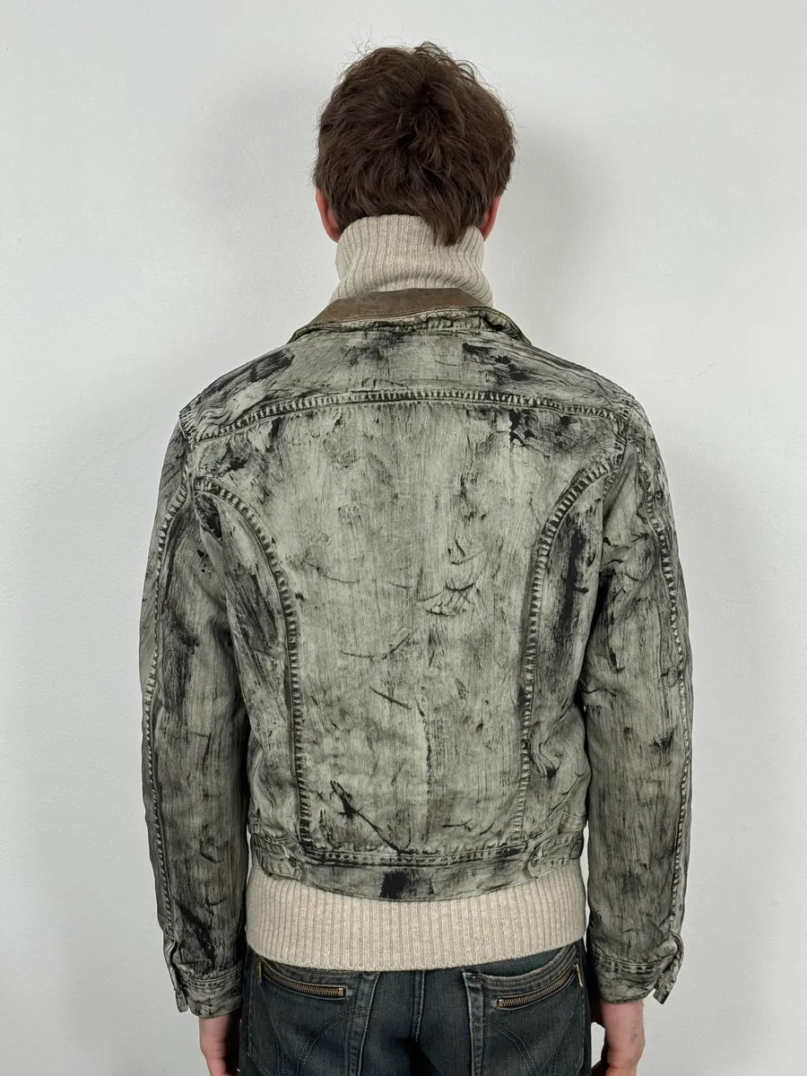 Diesel Trompe L’oeil Distressed Effect Grey Jacket mfrGkpV 2