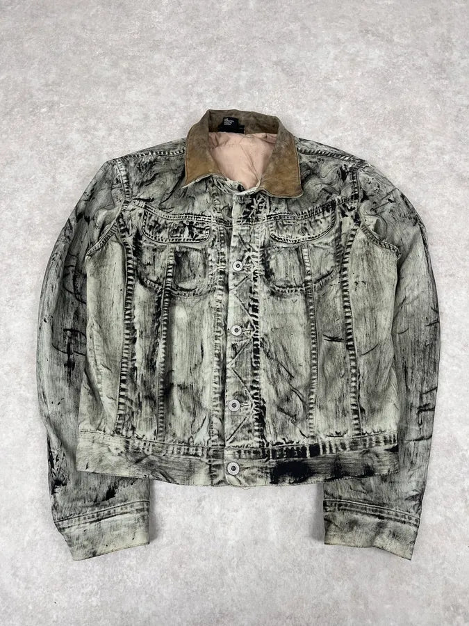 Diesel Trompe L’oeil Distressed Effect Grey Jacket mfrGkpV 3