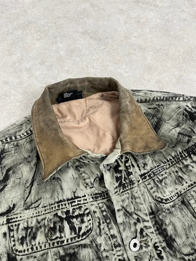 Diesel Trompe L’oeil Distressed Effect Grey Jacket mfrGkpV 4