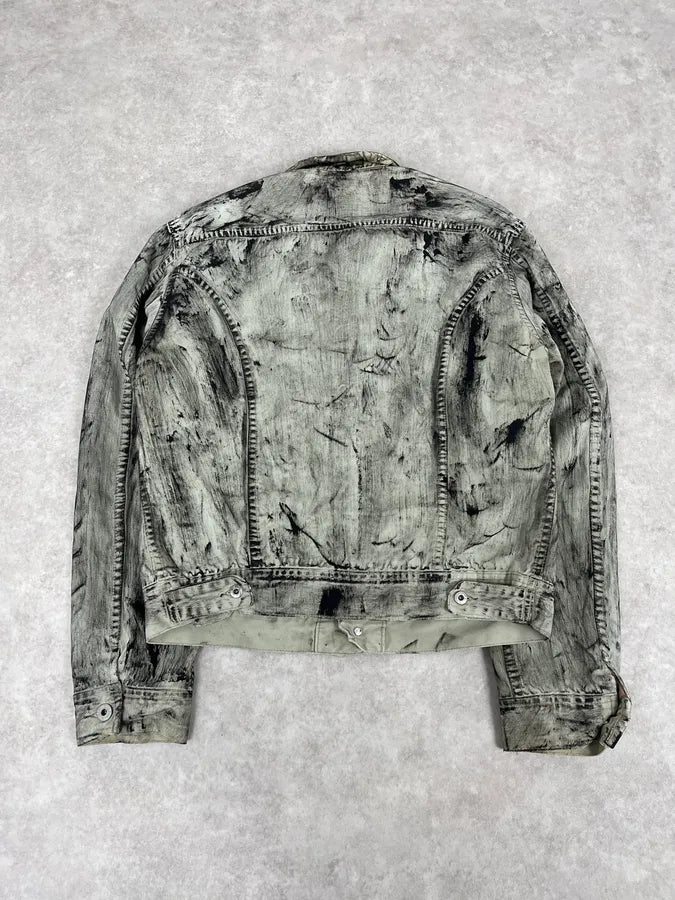 Diesel Trompe L’oeil Distressed Effect Grey Jacket mfrGkpV 6