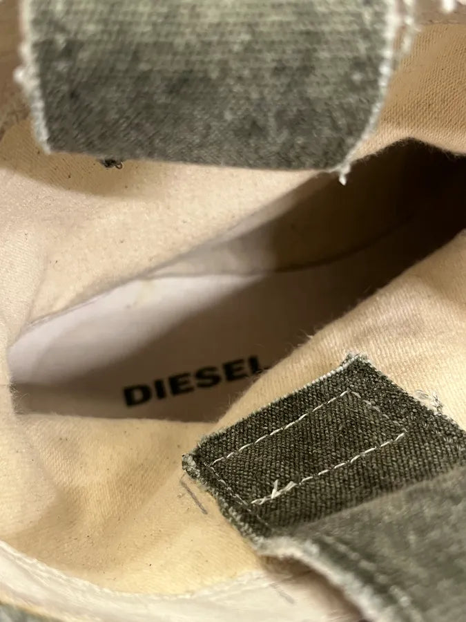 Diesel Two Tones Khaki & Beige Leather Boots zTtAxsN 10