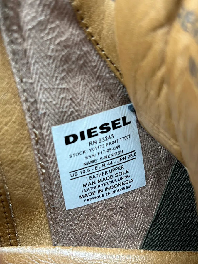 Diesel Ultra Zip Suede Leather Taupe Brown High Sneakers eamGxIs 7