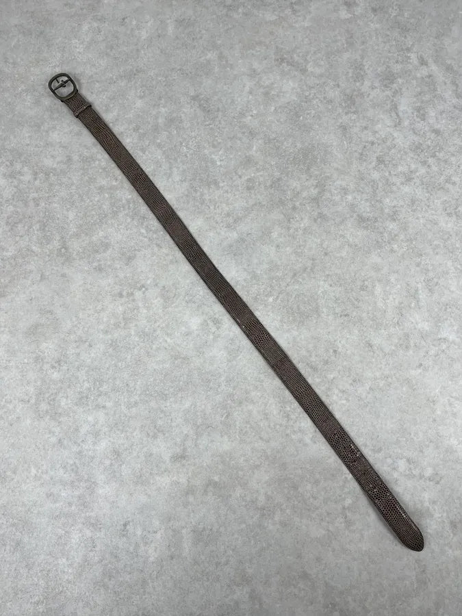 2000s Cesare Paciotti Dagger Brown Leather Scale Belt wgqqREV 7