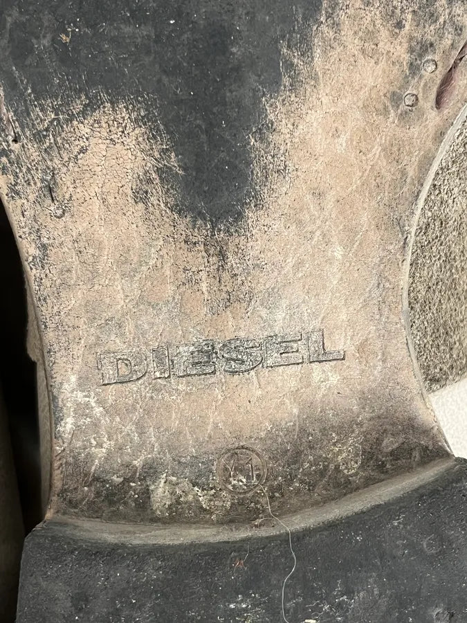 Diesel White & Grey Avant-Garde Aged Leather Boots vlrTSLJ 7