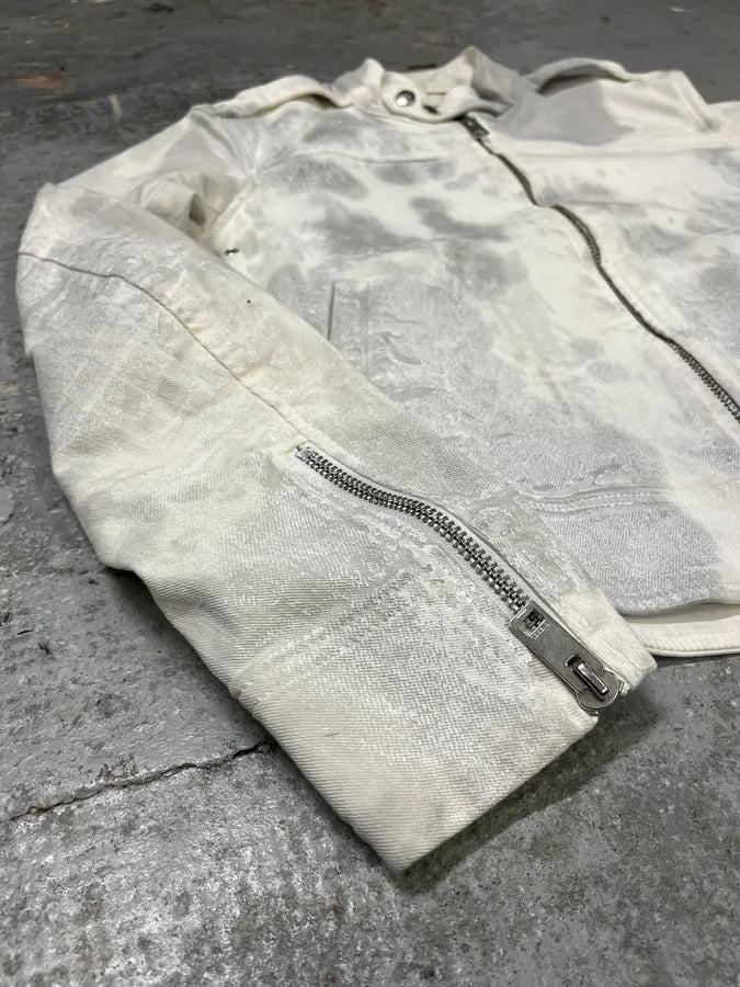 Diesel White & Grey Irregular Racing Jacket zFOhUKD 4