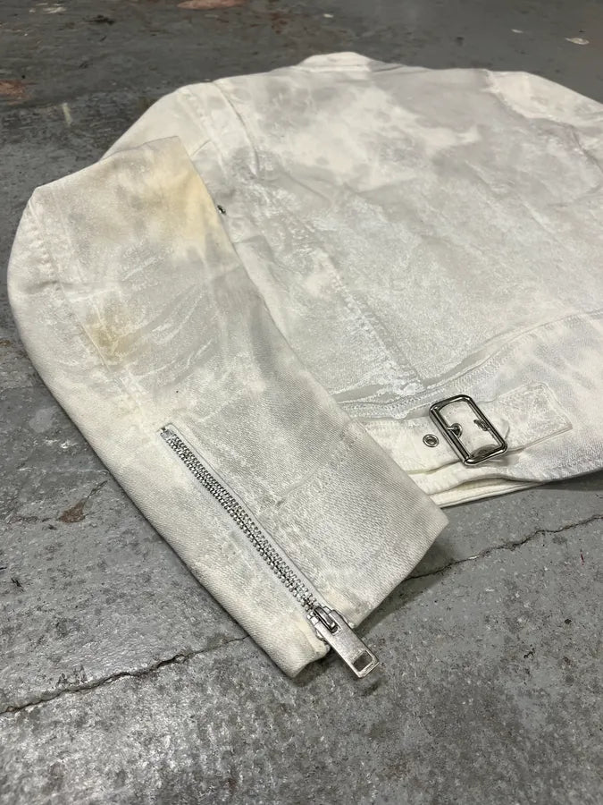 Diesel White & Grey Irregular Racing Jacket zFOhUKD 6