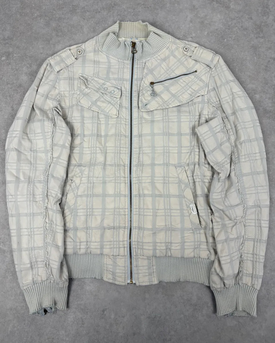 Diesel White Plaid Zip Jacket hRAbIvI 0