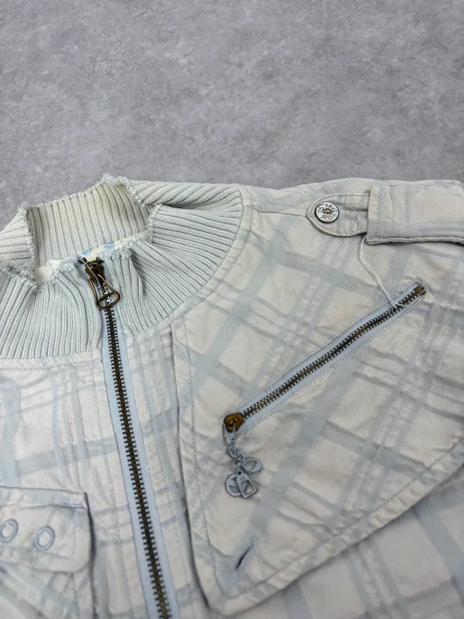 Diesel White Plaid Zip Jacket hRAbIvI 3