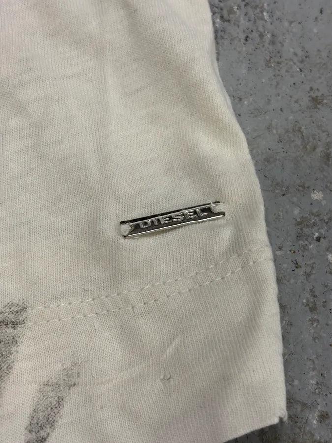 Diesel White Zebra Skeleton T-Shirt NBTklqK 6