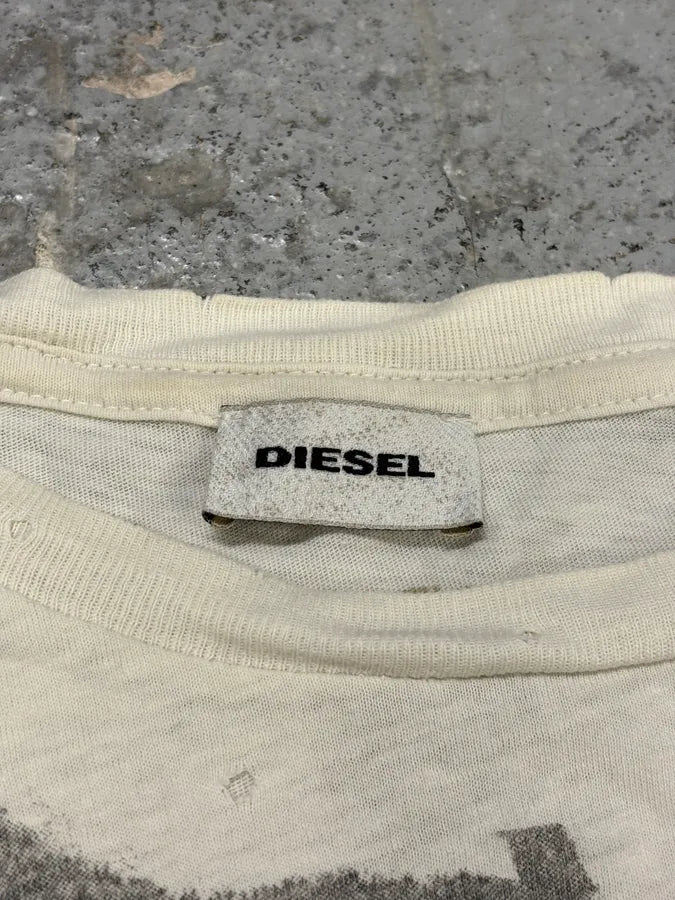 Diesel White Zebra Skeleton T-Shirt NBTklqK 7