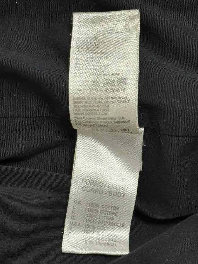 2000s Diesel Black Leather Hood Zip-Up Jacket azKGRki 12