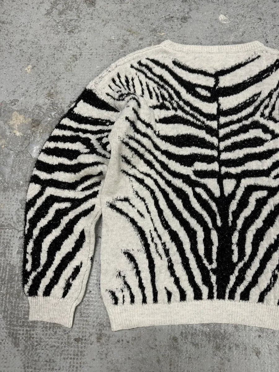 Diesel Zebra Grey & Black Sweater kzrVbss 2