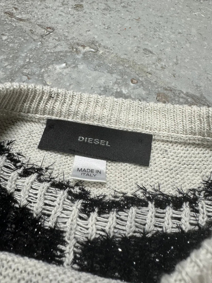 Diesel Zebra Grey & Black Sweater kzrVbss 3