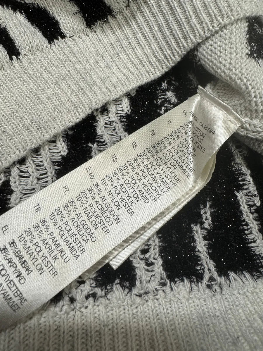 Diesel Zebra Grey & Black Sweater kzrVbss 4