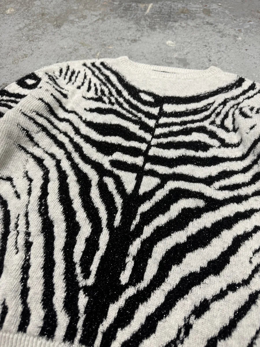 Diesel Zebra Grey & Black Sweater kzrVbss 6