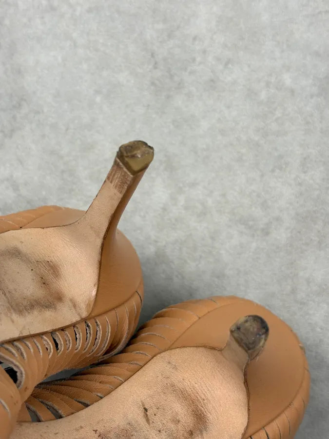 2000s Dior Beige Leather Pleated Heels FPlOTdi 8