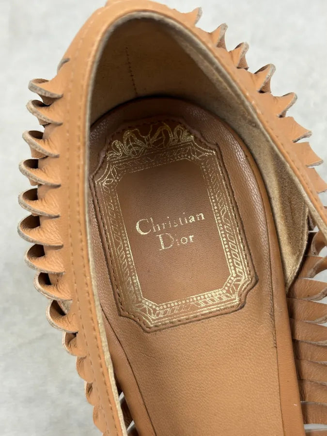 2000s Dior Beige Leather Pleated Heels FPlOTdi 7