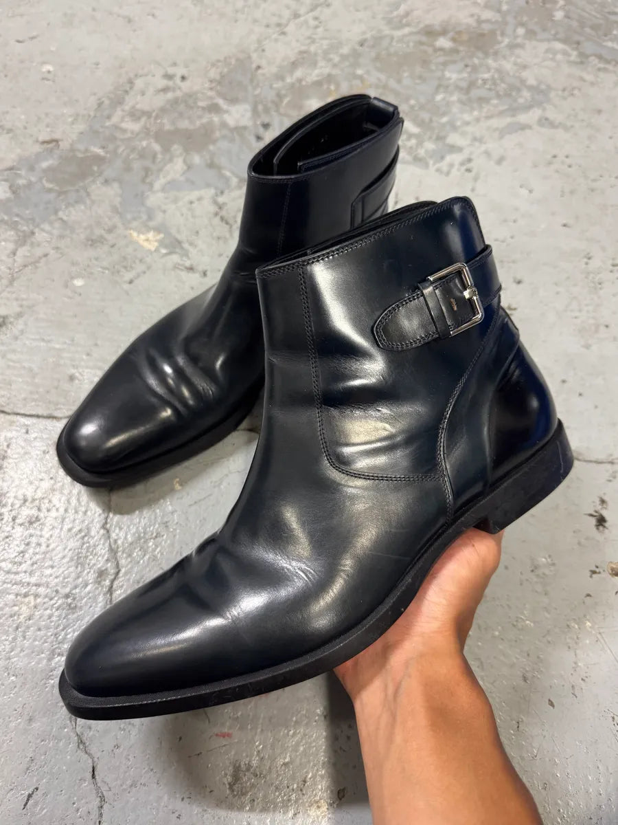 Dior Black Ankle Leather Strap Boots zERIZyK 0