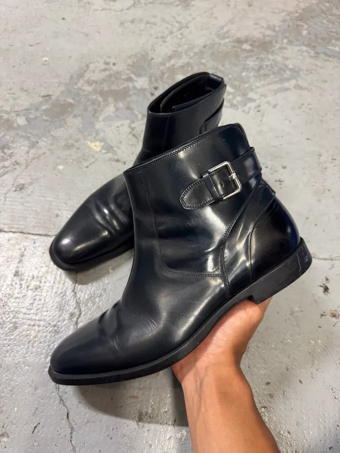 Dior Black Ankle Leather Strap Boots zERIZyK 1