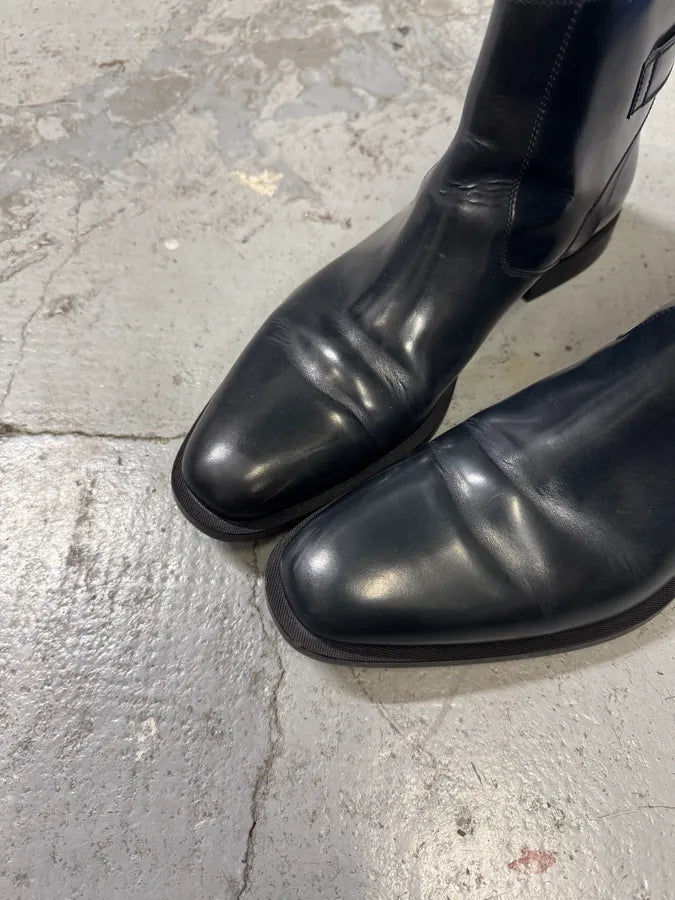 Dior Black Ankle Leather Strap Boots zERIZyK 2