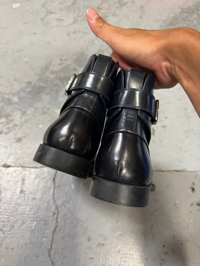Dior Black Ankle Leather Strap Boots zERIZyK 7