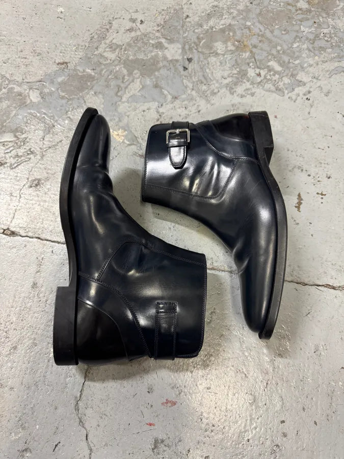 Dior Black Ankle Leather Strap Boots zERIZyK 8