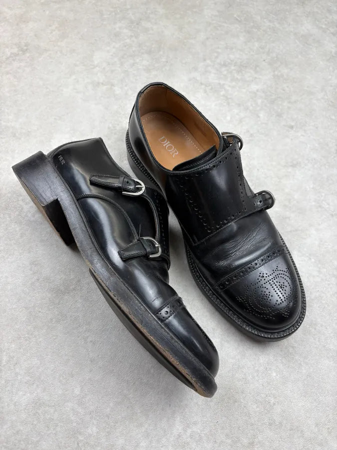 Dior Black Buckle Leather Derbies obOuxCf 4