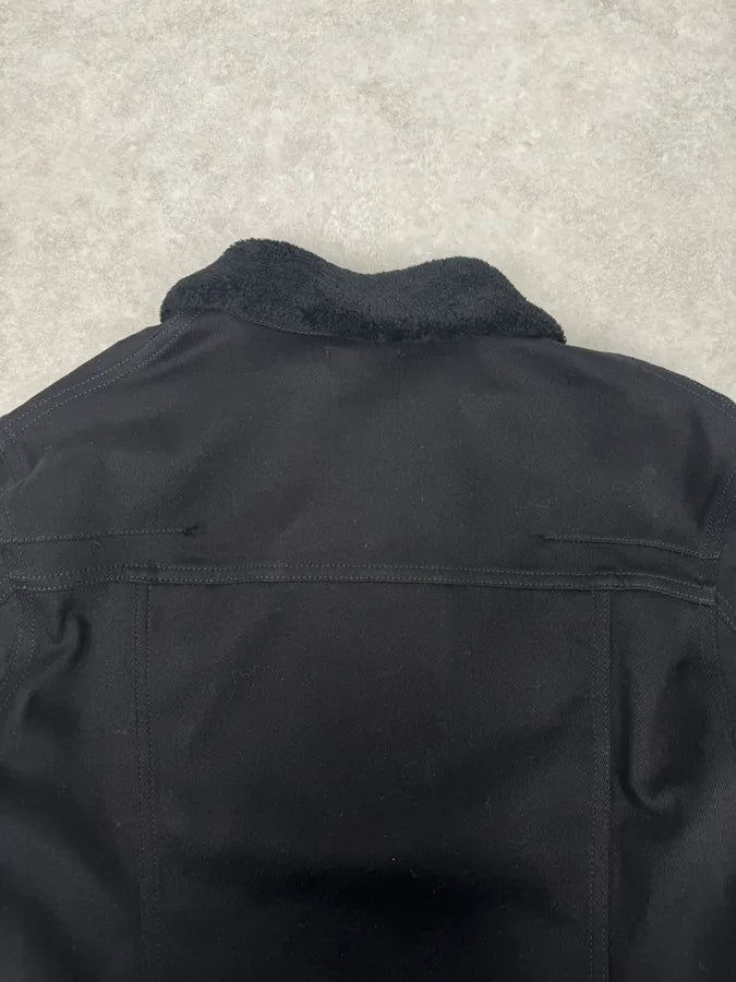 Dior Black Buttoned Fur Collar Premium Trucker Jacket dAPvcBy 7