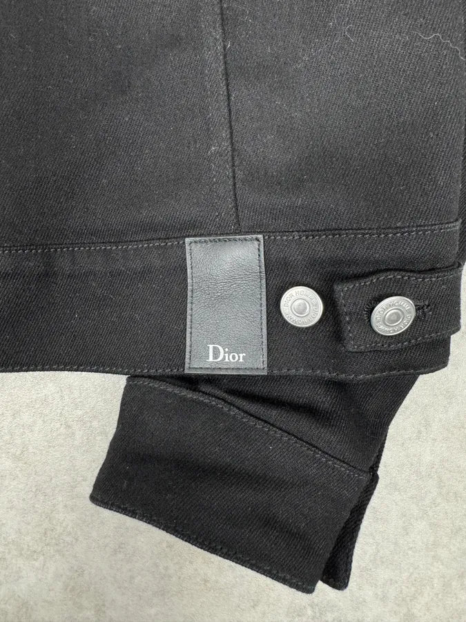 Dior Black Buttoned Fur Collar Premium Trucker Jacket dAPvcBy 6