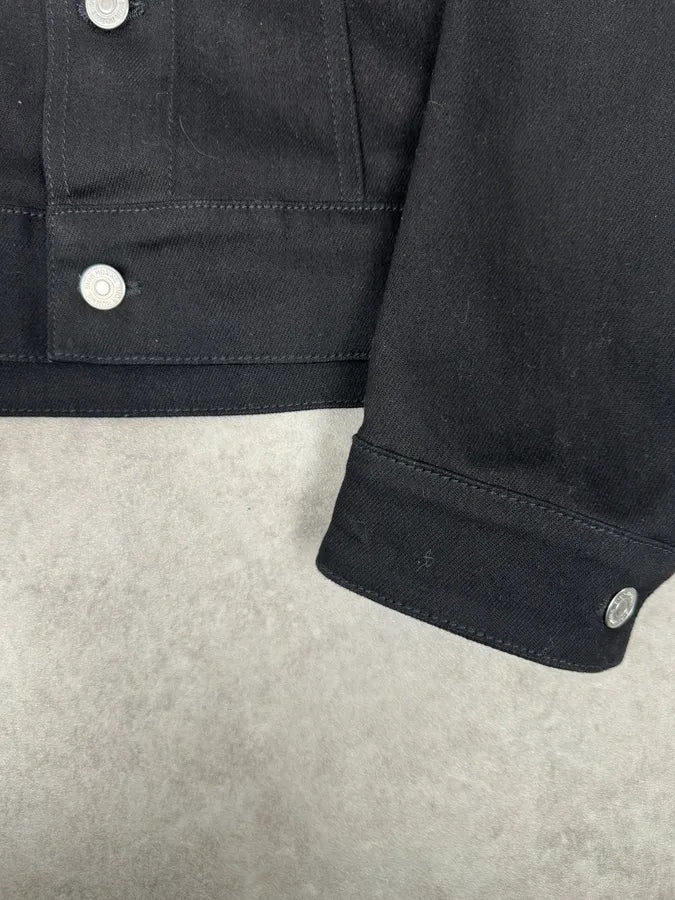 Dior Black Buttoned Fur Collar Premium Trucker Jacket dAPvcBy 4