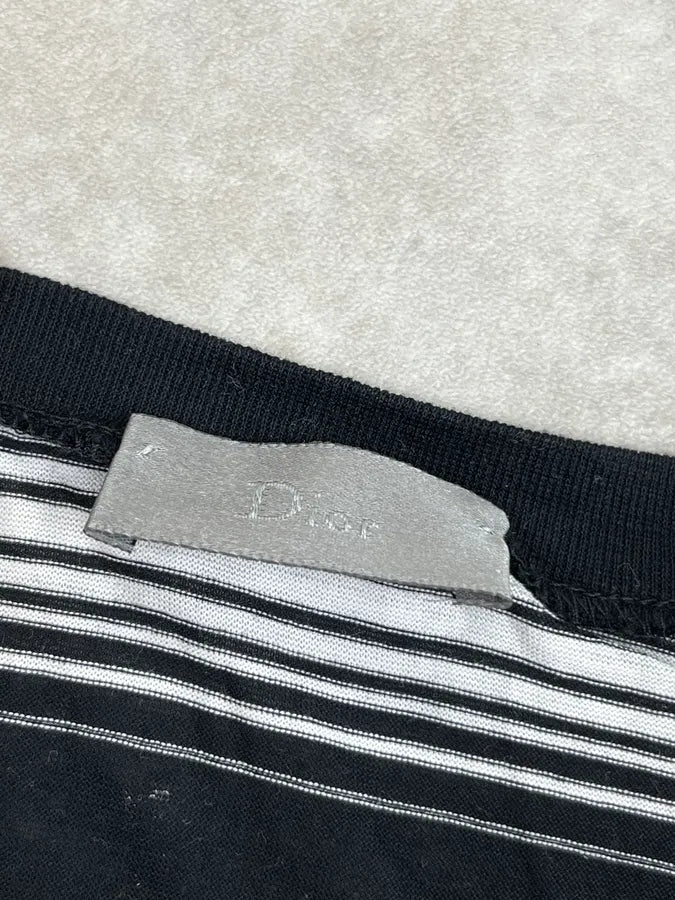 2000s Dior Black Cotton Striped T-Shirt GGVPFsE 6