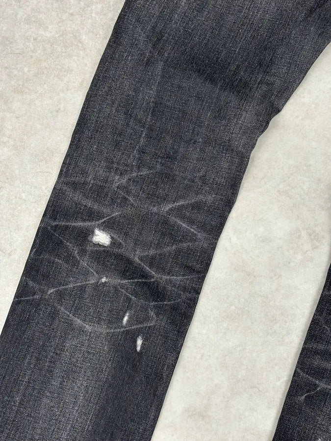 Dior Faded Black Distressed Denim Jeans CTcnwDv 9