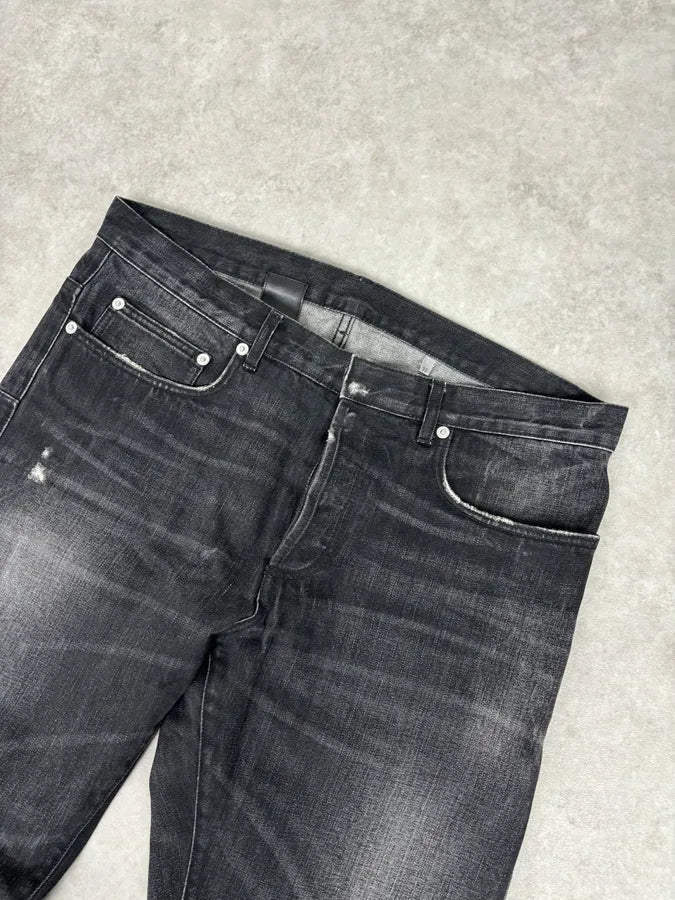 Dior Faded Black Distressed Denim Jeans CTcnwDv 4