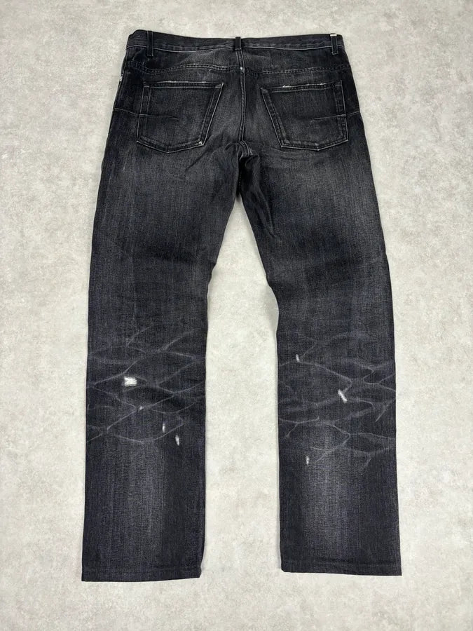 Dior Faded Black Distressed Denim Jeans CTcnwDv 5