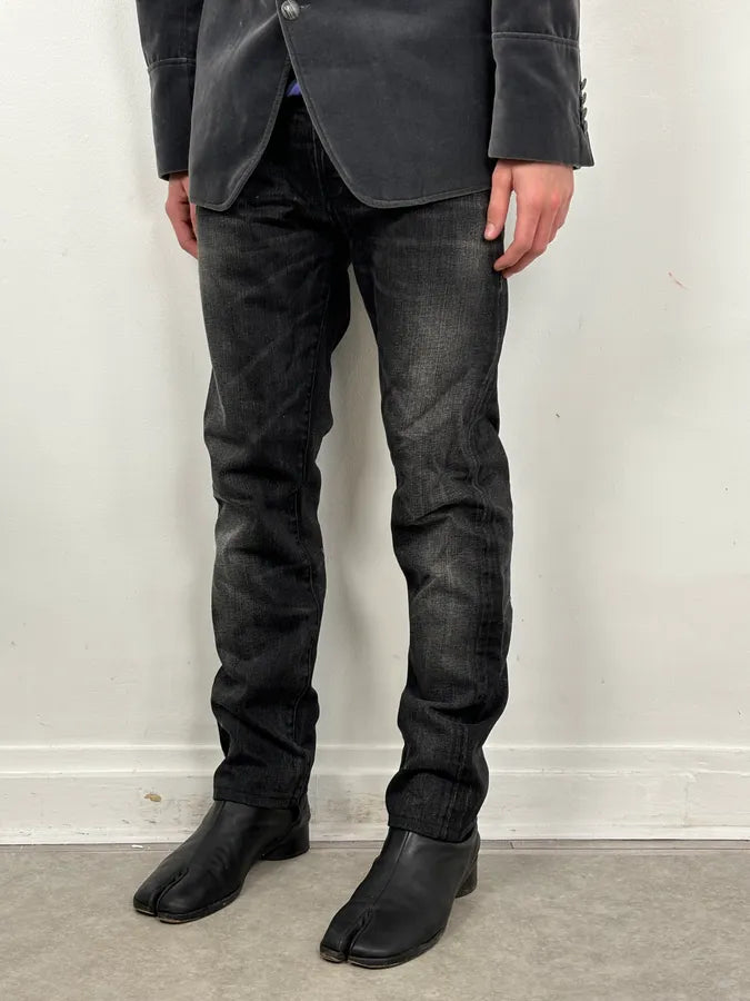 Dior Faded Black Distressed Denim Jeans CTcnwDv 2