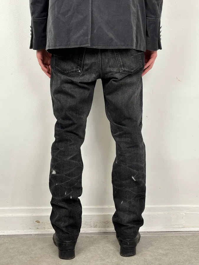 Dior Faded Black Distressed Denim Jeans CTcnwDv 3