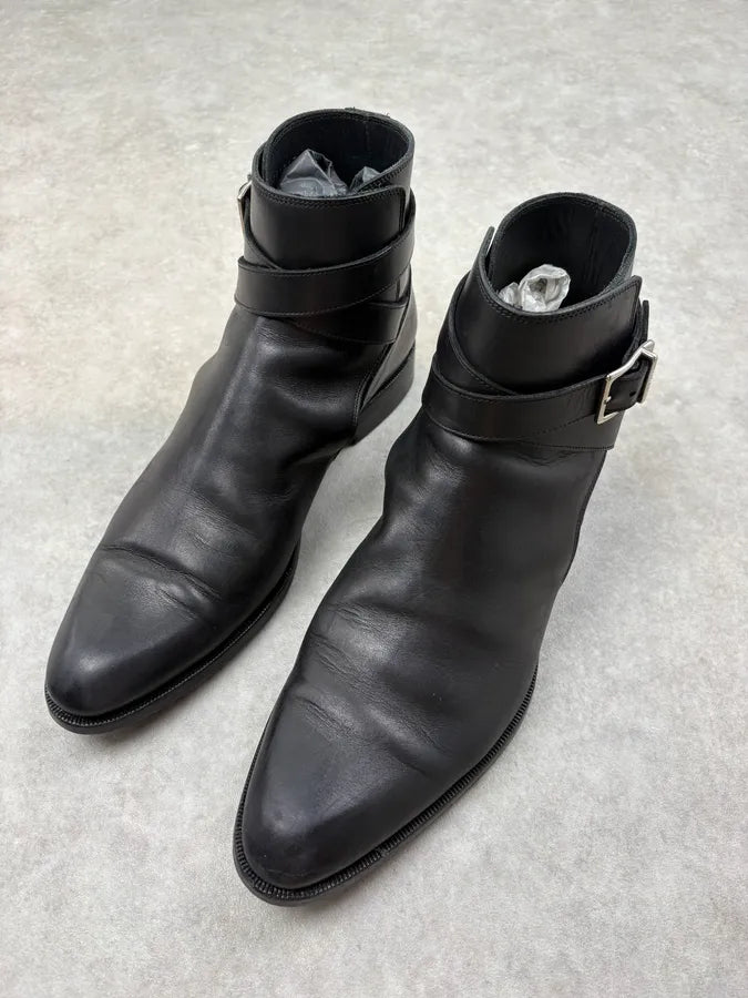 Dior Black Leather Buckle Strap Ankle Boots rKVQyXd 2
