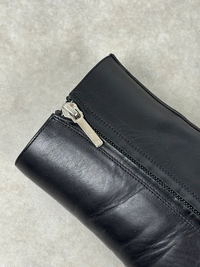 FW2004 Dior Pointy D Black Leather Buckle Ankle Boots Heels by Galliano  OKjyFXF 14