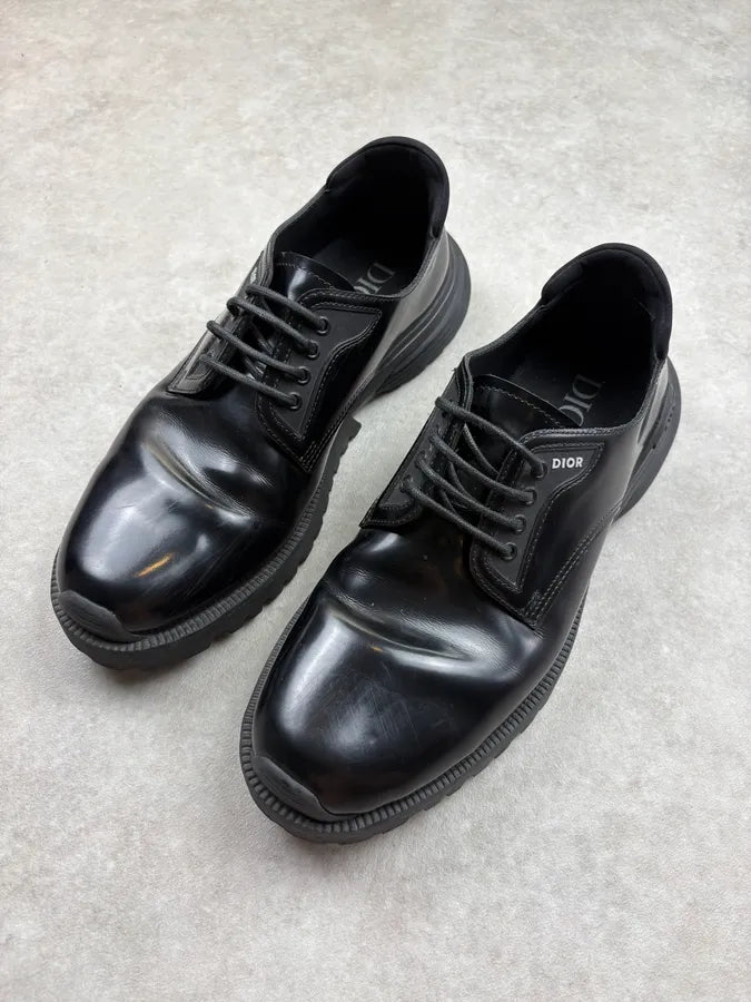 AW2023 Dior Combat Black Leather Derby Boots VIwfSWJ 2