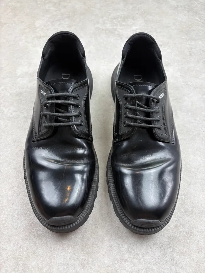 AW2023 Dior Combat Black Leather Derby Boots VIwfSWJ 1