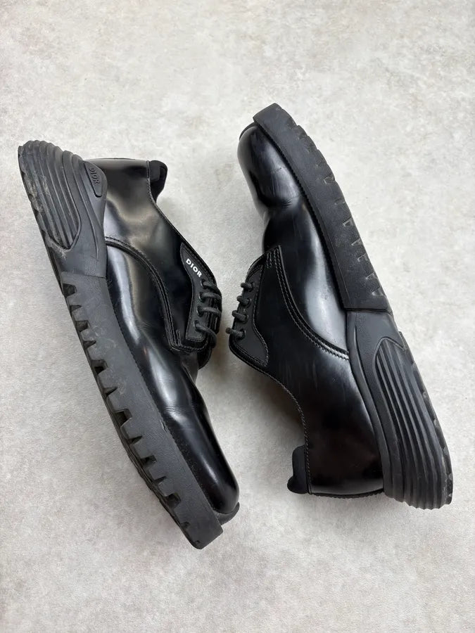 AW2023 Dior Combat Black Leather Derby Boots VIwfSWJ 5