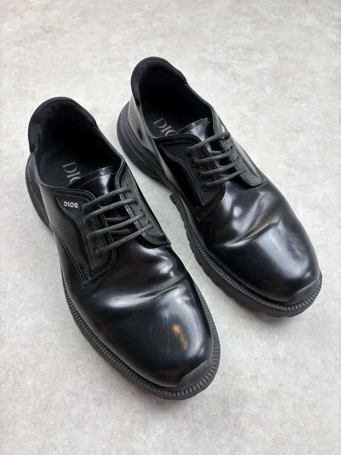 AW2023 Dior Combat Black Leather Derby Boots VIwfSWJ 3