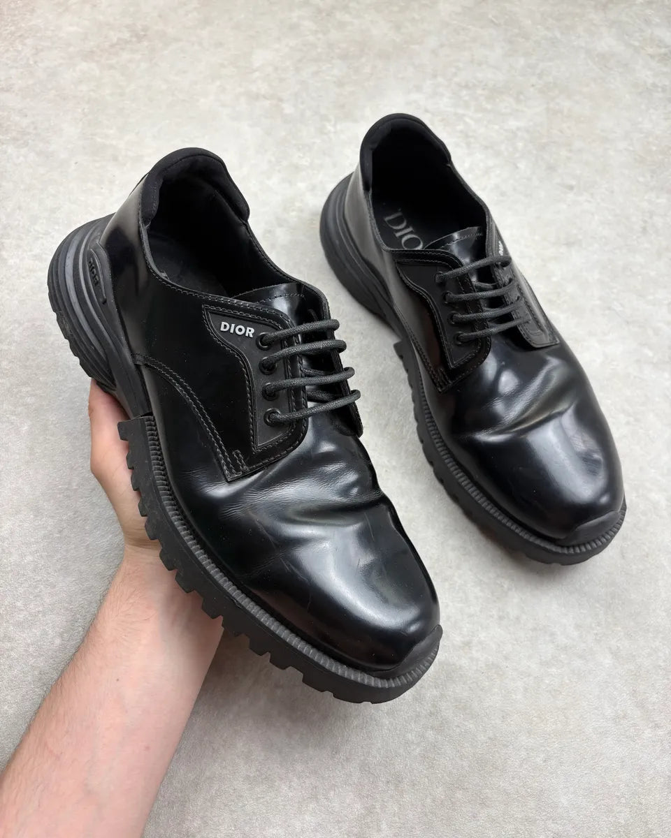 AW2023 Dior Combat Black Leather Derby Boots VIwfSWJ 0