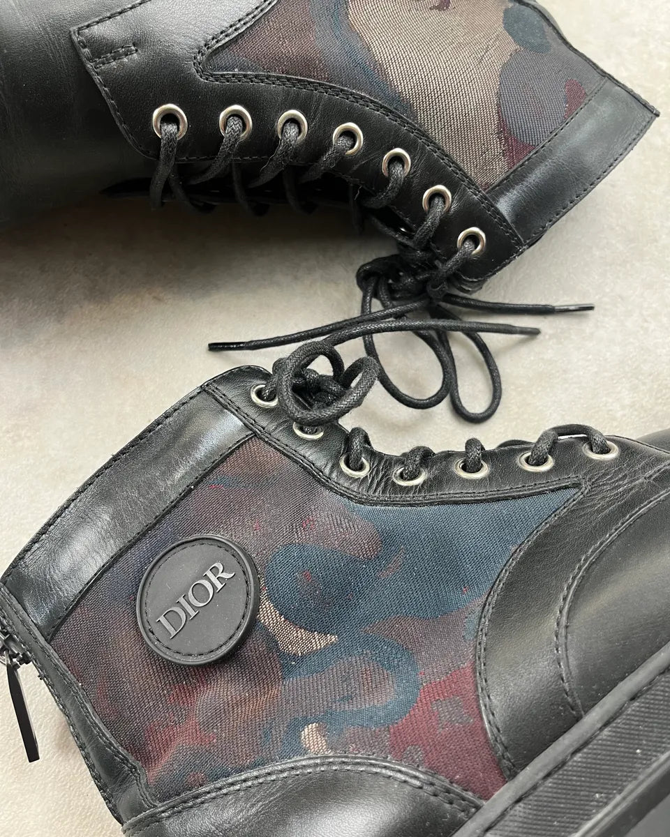 Dior Black Leather Explorer Camo Lace-Up Boots fJrIhPQ 4