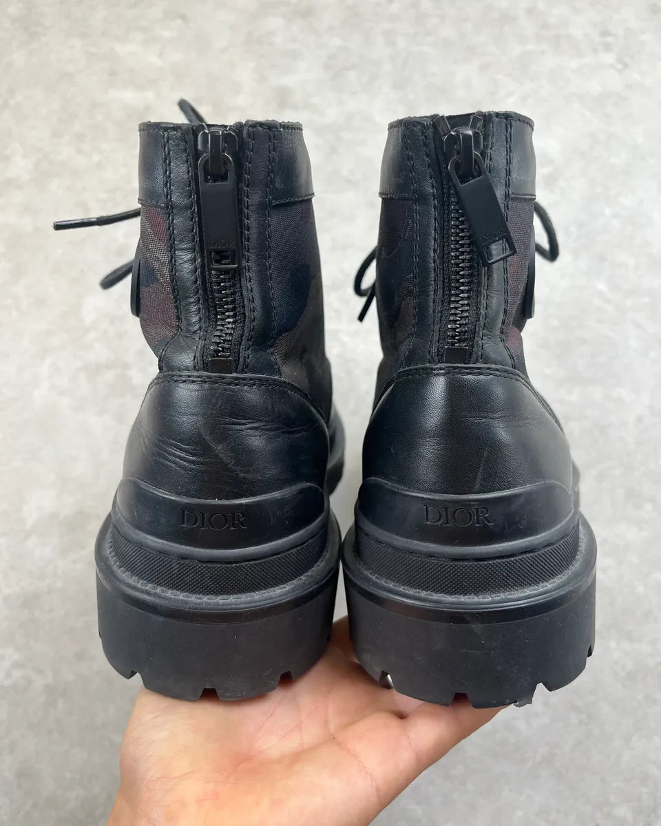Dior Black Leather Explorer Camo Lace-Up Boots fJrIhPQ 6